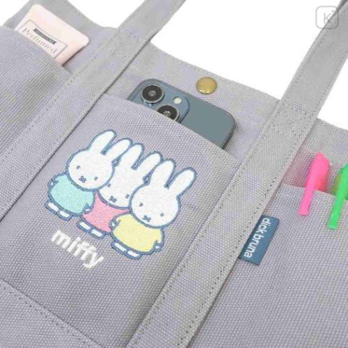 Japan Miffy Mini Tote Bag - Miffy & Friends / Grey - 4