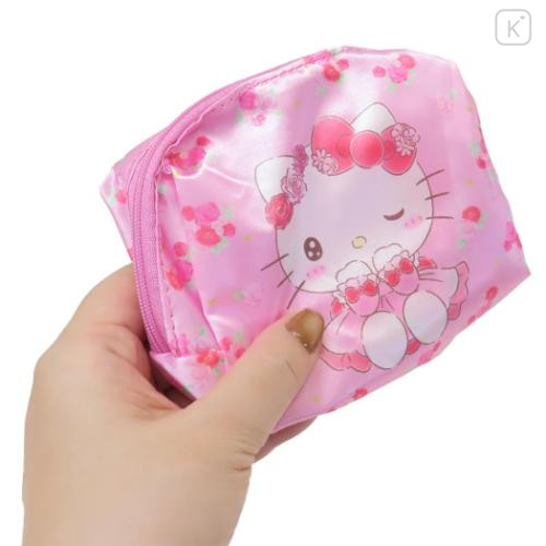 Japan Sanrio Satin Eco Bag - Hello Kitty / Pink Rose - 4