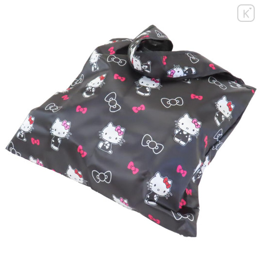 Japan Sanrio Satin Eco Bag - Hello Kitty / Black Ribbon - 2