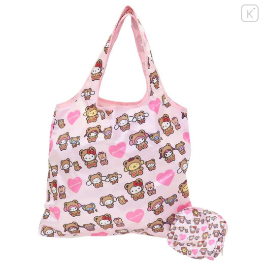 Japan Sanrio Satin Eco Bag - Characters / Teddy Bear Love - 1