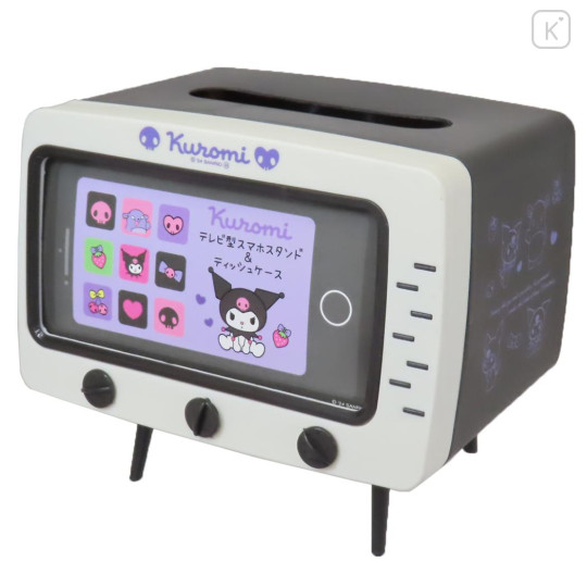 Japan Sanrio Smartphone Stand & Tissue Case - Kuromi / TV-Shaped - 1