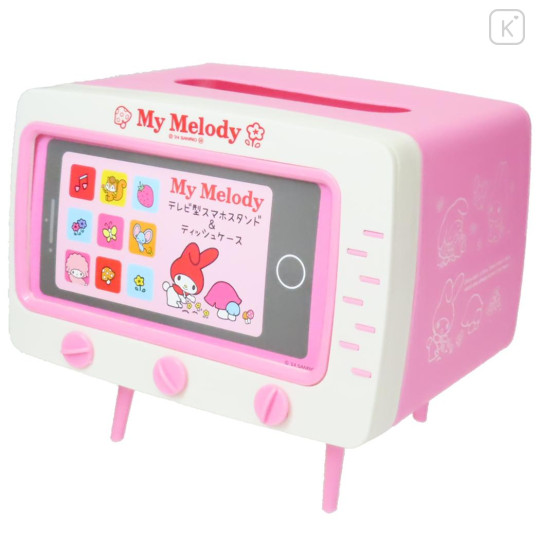 Japan Sanrio Smartphone Stand & Tissue Case - My Melody / TV-Shaped - 1