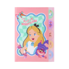 Japan Disney 5 Pockets A4 Index File Holder - Alice in Wonderland Cheshire Cat / Weird Wavy