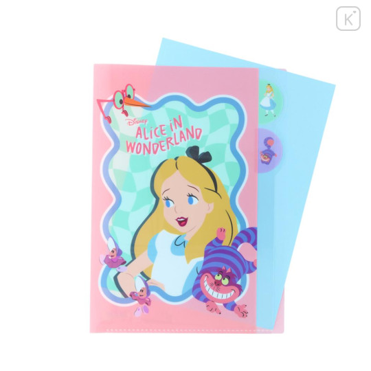 Japan Disney 5 Pockets A4 Index File Holder - Alice in Wonderland Cheshire Cat / Weird Wavy - 3