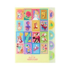 Japan Disney 5 Pockets A4 Index File Holder - Alice in Wonderland / Weird Wavy Yellow