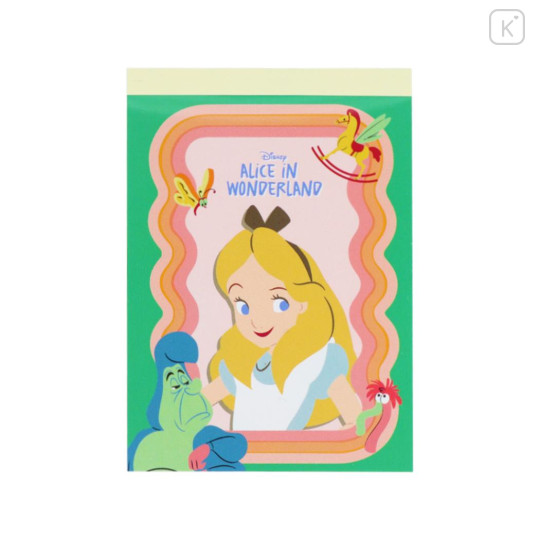 Japan Disney Mini Notepad - Alice in Wonderland / Weird Wavy Green - 1