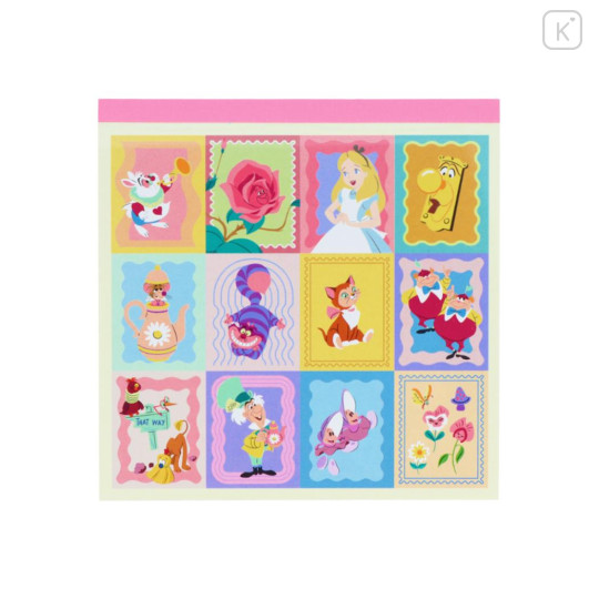 Japan Disney Square Memo Pad - Alice in Wonderland / Weird Wavy - 1