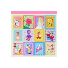 Japan Disney Square Memo Pad - Alice in Wonderland / Weird Wavy