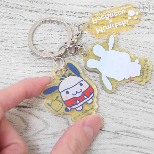 Japan Sanrio × Tamagotchi Acrylic Keychain 3 Charm - Pochacco - 2