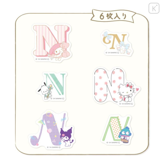 Japan Sanrio Big Moji Sticker - Characters / English Alphabet N - 2