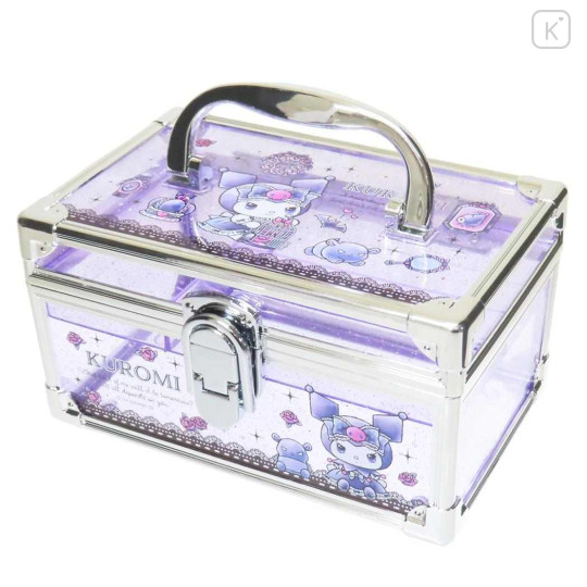 Japan Sanrio Clear Cosmetic Storage Box Vanity Case - Kuromi - 1