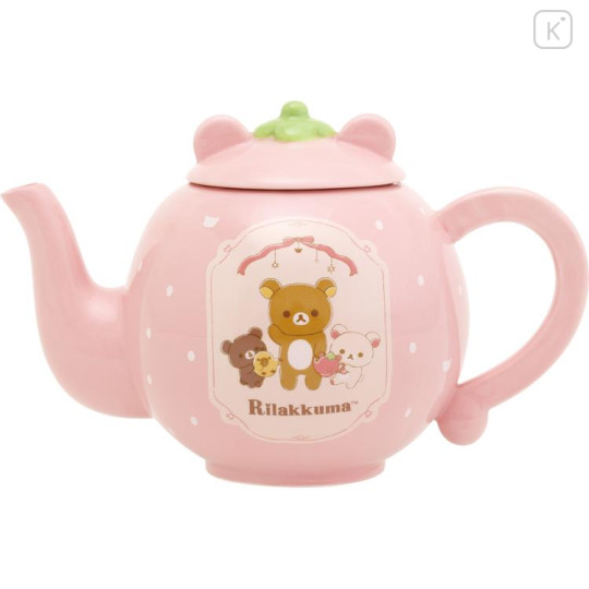 Japan San-X Porcelain Teapot - Rilakkuma / Wonderful House Strawberry Pink - 1