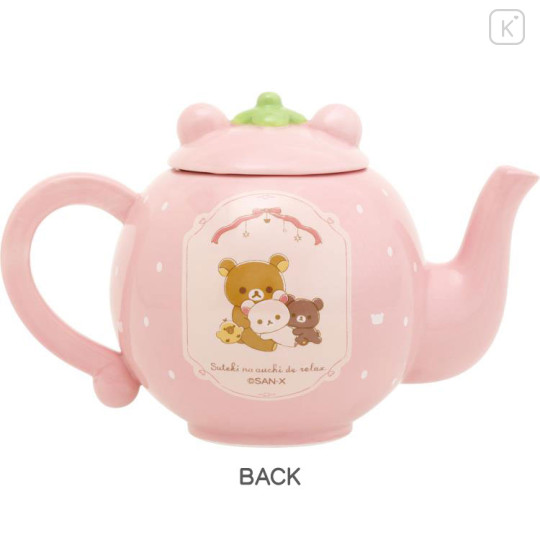 Japan San-X Porcelain Teapot - Rilakkuma / Wonderful House Strawberry Pink - 2