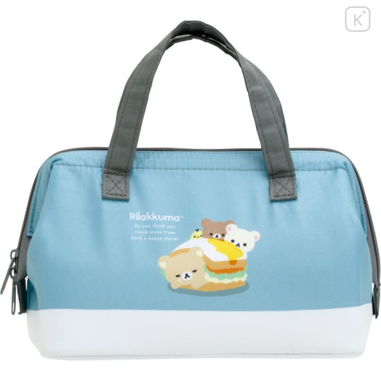 Japan San-X Insulated Cooler Lunch Bag - Rilakkuma / Basic Rilakkuma Favorite Things Blue - 1