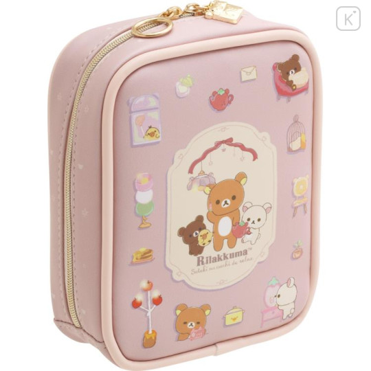 Japan San-X Stand Pouch - Rilakkuma / Wonderful House Pink - 1