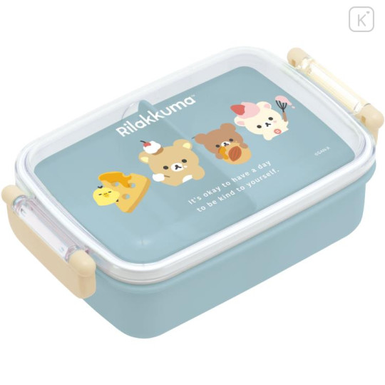 Japan San-X Bento Lunch Box 450ml - Rilakkuma / Basic Rilakkuma Favorite Things Blue - 1