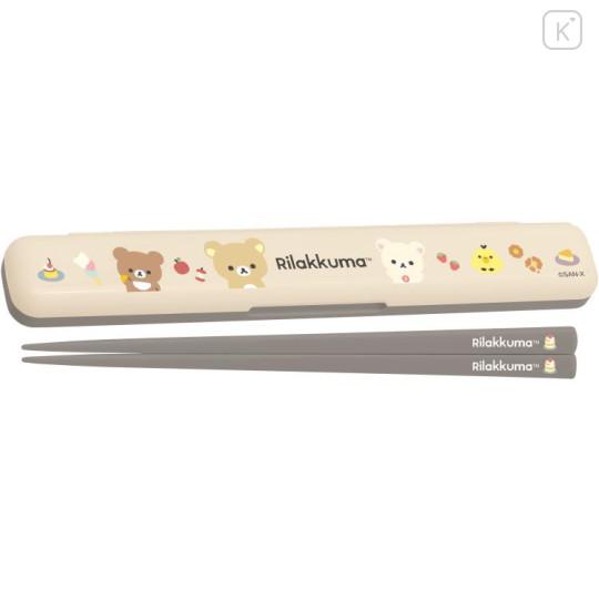 Japan San-X Chopsticks 18cm with Case - Rilakkuma : Basic Rilakkuma Favorite Things - 1