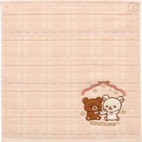 Japan San-X Wash Towel - Chairoikoguma & Korilakkuma / Wonderful House Pink - 1