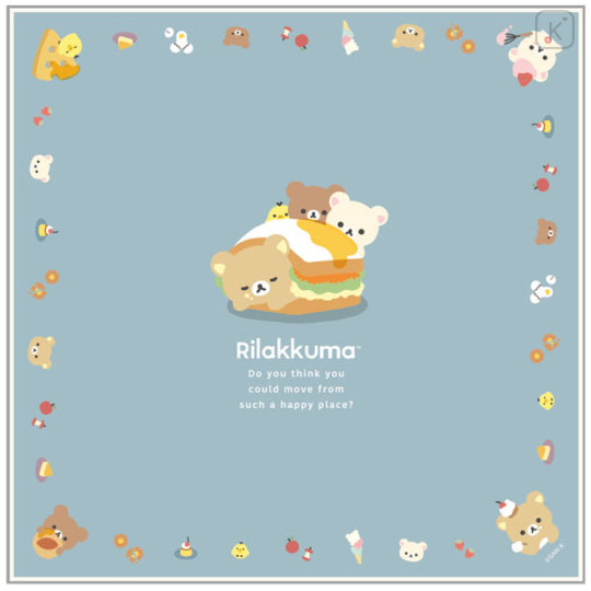 Japan San-X Bento Lunch Cloth - Rilakkuma : Basic Rilakkuma Favorite Things Blue - 1