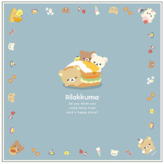 Japan San-X Bento Lunch Cloth - Rilakkuma / Basic Rilakkuma Favorite Things Blue