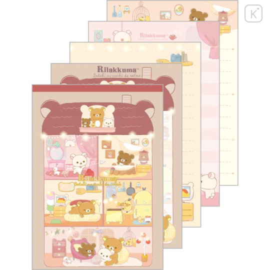 Japan San-X A6 Notepad - Rilakkuma / Wonderful House Brown - 1