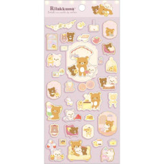 Japan San-X Sticker Sheet - Rilakkuma / Wonderful House Purple