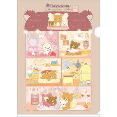 Japan San-X A4 Clear Holder - Rilakkuma / Wonderful House Brown