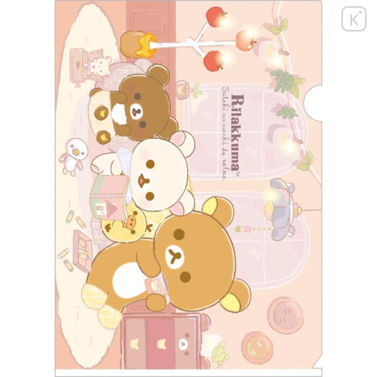 Japan San-X A4 Clear Holder - Rilakkuma / Wonderful House - 1