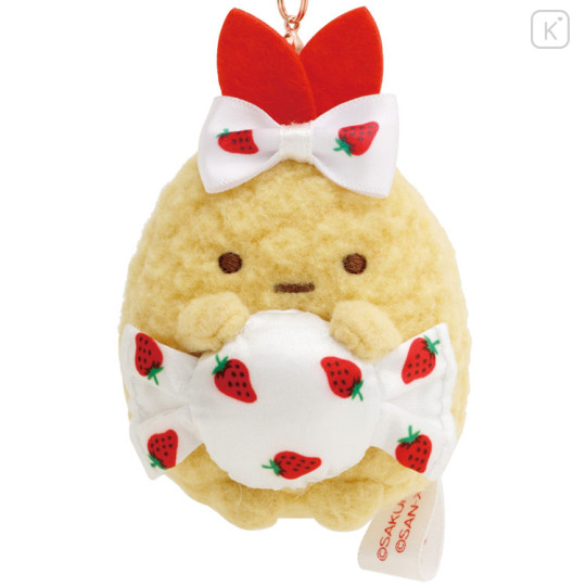 Japan San-X Hanging Plush - Sumikko Gurashi / Sakuma Strawberry Milk Candy Fried Shrimp Tail Ebifurai no Shippo - 2