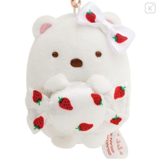 Japan San-X Hanging Plush - Sumikko Gurashi / Sakuma Strawberry Milk Candy Shirokuma - 2