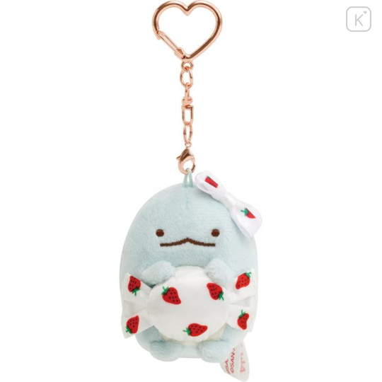 Japan San-X Hanging Plush - Sumikko Gurashi / Sakuma Strawberry Milk Candy Tokage Dinosaur Lizard - 1