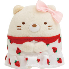 Japan San-X Tenori Plush (SS) - Sumikko Gurashi : Sakuma Strawberry Milk Candy Neko