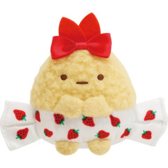 Japan San-X Tenori Plush (SS) - Sumikko Gurashi : Sakuma Strawberry Milk Candy Ebifurai no Shippo Fried Shrimp Tail