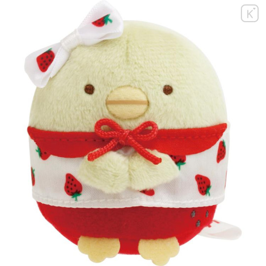 Japan San-X Tenori Plush - Sumikko Gurashi / Sakuma Strawberry Milk Candy Penguin? - 1