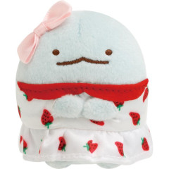 Japan San-X Tenori Plush (SS) - Sumikko Gurashi : Sakuma Strawberry Milk Candy Tokage