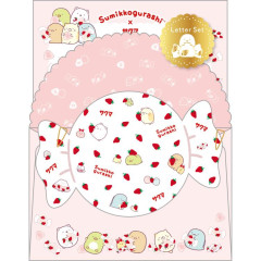 Japan San-X Die-cut Letter Envelope Set - Sumikko Gurashi / Sakuma Strawberry Milk Candy