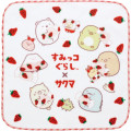 Japan San-X Mini Towel - Sumikko Gurashi / Sakuma Strawberry Milk Candy White - 1