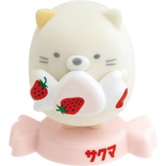 Japan San-X Flocked Figure - Sumikko Gurashi / Sakuma Strawberry Milk Candy Neko