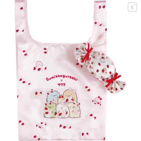 Japan San-X Eco Shopping Bag - Sumikko Gurashi / Sakuma Strawberry Milk Candy - 1