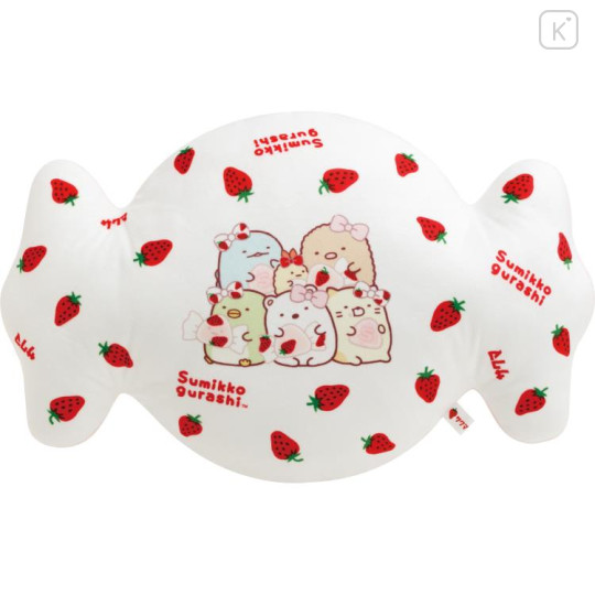 Japan San-X Die-cut Cushion - Sumikko Gurashi / Sakuma Strawberry Milk Candy - 1