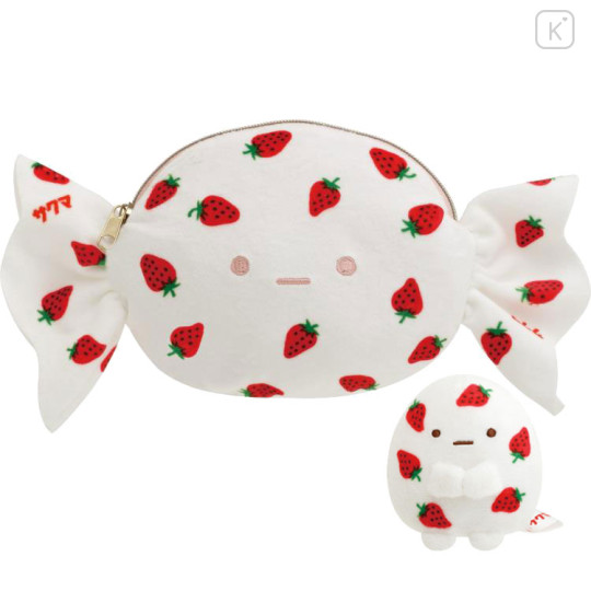 Japan San-X Tenori Plush (SS) Set - Sumikko Gurashi : Sakuma Strawberry Milk Candy Tapioca - 1