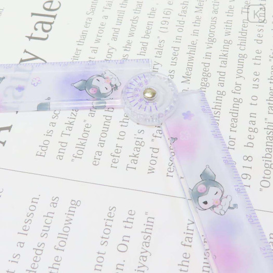 Japan Sanrio 30cm Folding Ruler - Kuromi / Happy - 3