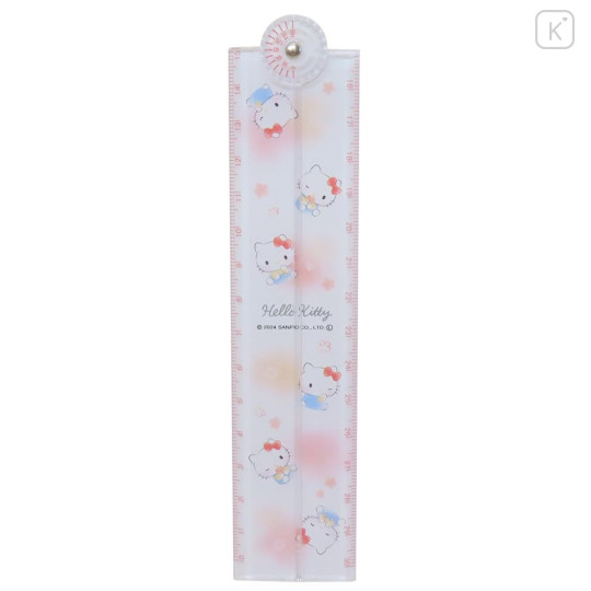 Japan Sanrio 30cm Folding Ruler - Hello Kitty / Happy - 1