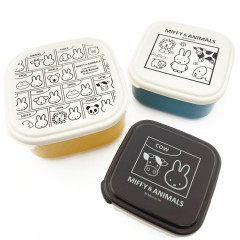 Japan Miffy Nesting Food Storage Container 3pcs Set - Miffy / Animal