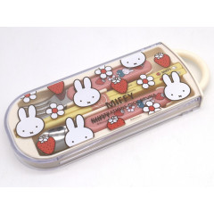 Japan Miffy Bento Lunch Cutlery Set Spoon Fork Chopstick - Miffy / Strawberry