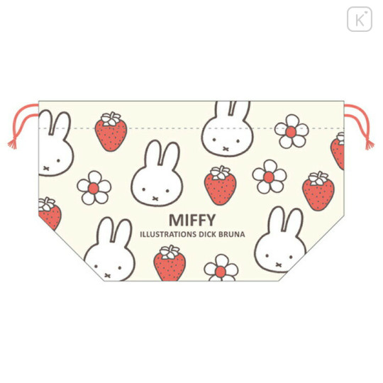 Japan Miffy Drawstring Pouch & Lunch Bag - Miffy : Strawberry - 1