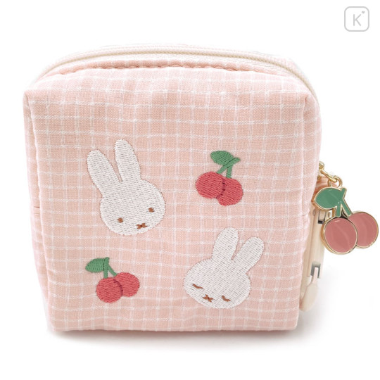 Japan Miffy Mini Pouch - Gingham Pink Cherry - 1