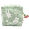 Japan Miffy Mini Pouch - Gingham Green Flower - 1