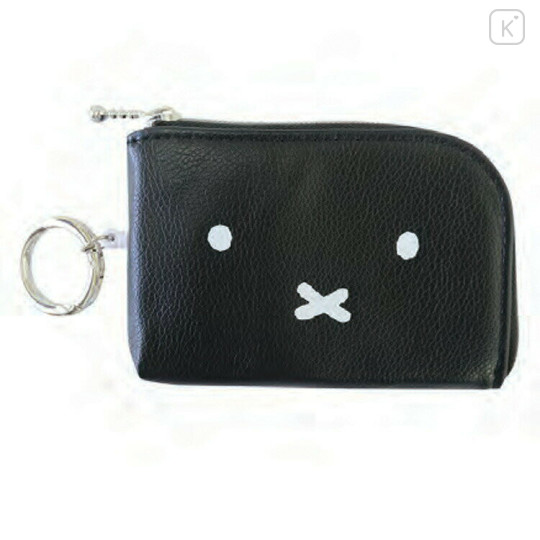 Japan Miffy Key Pouch with Reel - Black Face - 1