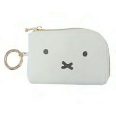 Japan Miffy Key Pouch with Reel - White Face